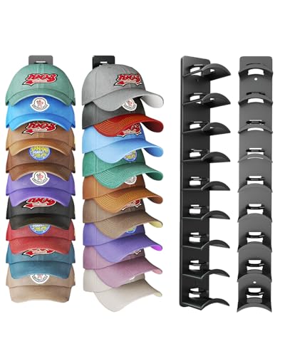 Support de rangement casquettes robuste et discret pour porte de placard