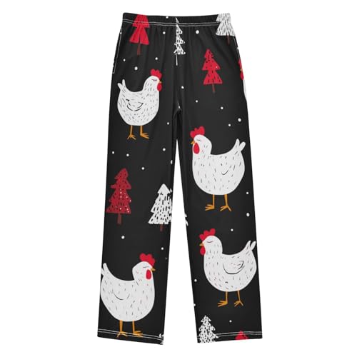 ZZXXB Cock Pine Tree Boys Long Pants Soft Trousers Elastic Waist Kids Lounge Bottoms with Pockets S-XL