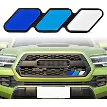 Blue White Grille Decor Badge 3-Color Upgrade Emblem Decoration Accessories Universal Compatible With Toyota 4Runner Tacoma Tundra And Mesh or Slotted Grille