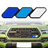 Blue White Grille Decor Badge 3-Color Upgrade Emblem Decoration Accessories Universal Compatible With Toyota 4Runner Tacoma Tundra And Mesh or Slotted Grille