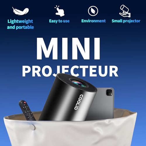 Image of [Built-in Apps & 2026 Upgraded] Mini Projector Support 4K 1080P Auto Keystone 180 Rotatable with WiFi 6 and Bluetooth 5.4, Projector Portable Compatibile with HDMI /TV Stick /Memory Stick /Laptop-Black