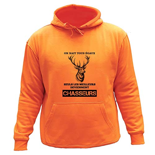 AtooDog Pull Sweat de Chasse, Cerf - on Nait Tous Egaux ($SUSSCO129-XL)