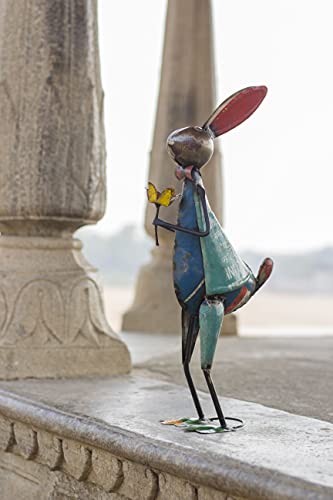 Objet déco lapin en fer recyclé idée cadeau crémaillère original - 6