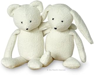 My Fabric Heaven Two Discounted Sewing PATTERNS. Huggable Teddy Bear & Floppy Bunny, Neutral Nursery Baby Keepsakes. Handmade Stuffed Soft Toys & Easy Photo Tutorial Instructions. Free Post