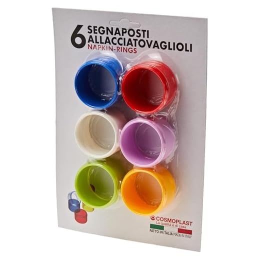 cosmoplast, Confezione 6 Pezzi, Portatovaglioli Oasi, in plastica, Colori Assortiti, Made in Italy