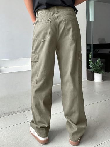 Men's Pants Men's Solid Color Straight-Leg Pants with Pockets Casual3