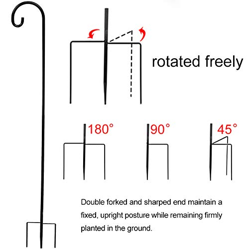 Cerbior Adjustable Shepherd Hook, Heavy Duty Plant Hanger With Coating, Metal Hook Hangers For Plant Pot, Weddings, Flower Basket (91Inches, 3/5Inch Thick) #TOP2