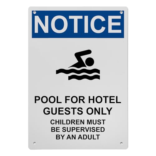 OSHA Pool For Hotel Guests Sign, 8.5 x 11 in