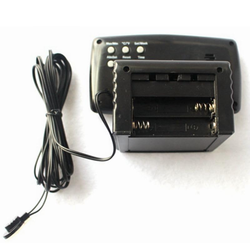 Auto Thermometer Electronic Clock LCD Home Car Indoor Outdoor Temp Monitor