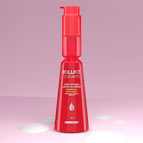 Image of BBLUNT Curl Defining Leave-In Cream for Curly Hair | Leave-In Conditioner For Frizzy, Dry, Wavy Hair | Defines Curls | Gives Nourished Shiny Curly Hair | With Shine Tonic | For Men & Women | 150 g