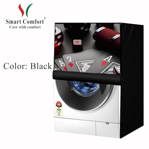 Image of Waterproof 9Kg Front Load Fully Automatic Washing Machine Cover compatible for lg /ifb /godrej /lloyd /bosch & etc Washing Machine (IFB9KBLACKGALAXYSC04FL04)