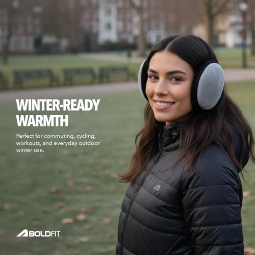 Image of Boldfit Winter Ear Muffs for Men Ear Muffs for Women, Ears Cover for Cold Behind the Head Style Winter Earmuffs for Men & Women Unisex Fleece Ears Cover Boy Girls Ladies Muff