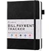 JUBTIC Bill Tracker Notebook, Bill Payment Tracker Monthly Organizer&Bill Book for Budgeting Financial,Monthly Bill Planner Expense &Payments Checklist Organizer-8.3x5.8,Black