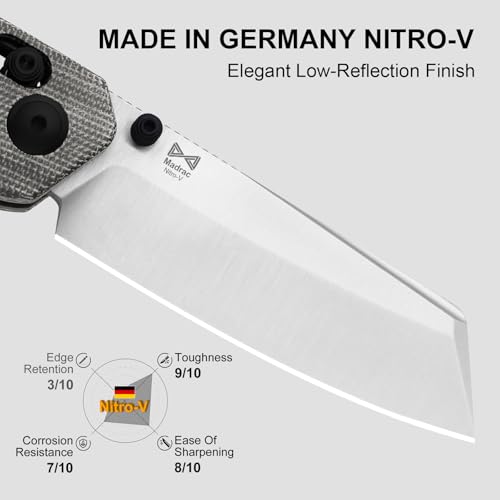 Image of Kizer Madrac Pocket Knife, 3.06 inch Nitro-V Blade, Thumb Stud & Clutch Lock