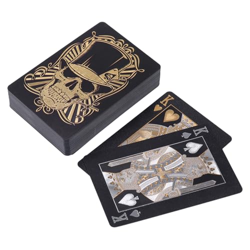Generico Juego impermeable – Juego de con calaveras | Hojas de juego fluidas con de almacenamiento para Texas Holdem, Poker, Go Fish, Family Game Party