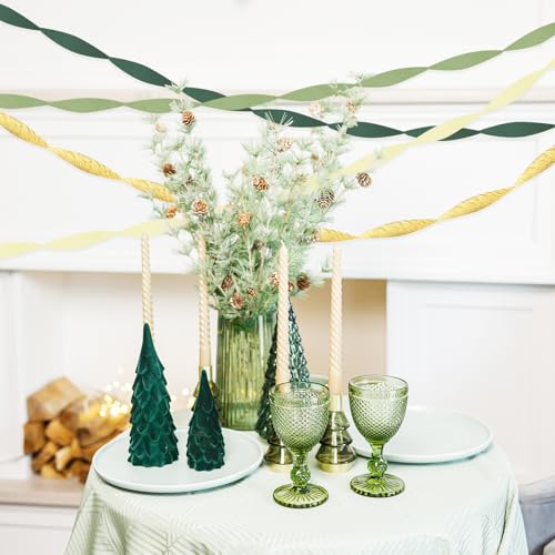 Image of Sage Green Crepe Paper Streamers 8 Rolls 656 ft Crepe Paper Decorations for Birthday Party, Baby Shower, Wedding, Bridal Shower, Bachelorette
