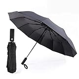 FPXNBONE groß Wasserabweisend Verstärkt Regenschirm,Automatik-Taschenschirm, Vinyl-Sonnenschirm-D,klein, leicht Regenschirm sturmfest