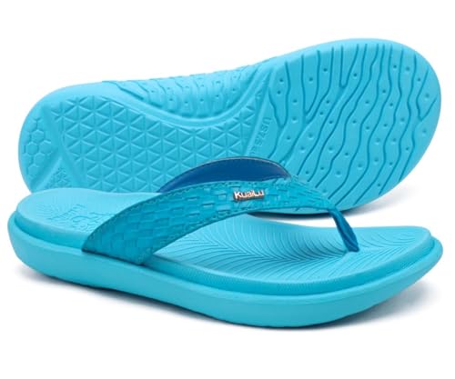 Image of KuaiLu Womens Flip Flops Arch Support Yoga Mat Cushioned Thong Sandals | Ladies Comfortable Walking Slides For Plantar Fasciitis Slip On Indoor Outdoor For Summer