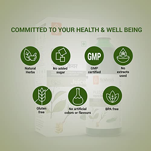 Image of KRISHNA'S HERBAL & AYURVEDA Piles Care Juice - 1000 Ml, Ayurvedic Piles Care Expert, Goodness Of Chitrak Mool, Bachh, Kutaj, Bilav & 6 Other Herbs