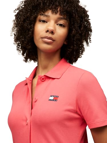 Image of Tommy Jeans Women's Casual Mini Polo Shirt Dress with Logo Detail