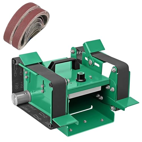 Amoladora de Banco y lijadora de Banda eléctrica con Velocidad Ajustable, Ventilador de refrigeración Incorporado, 20 Bandas de Lijado, Herramienta de Pulido y Lijado para Metal (h