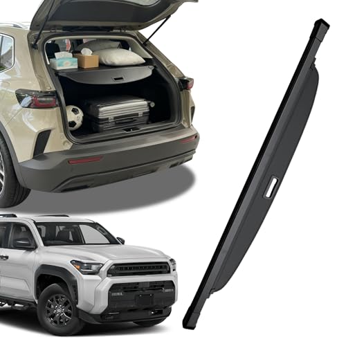 Norand Cargo Cover for Toyota 4runner 2025 Retractable Cargo Trunk Cover for Toyota 4runner Waterproof Anti-Peeping Luggage Shield Shade Car Accessories Carbon Fiber Texture