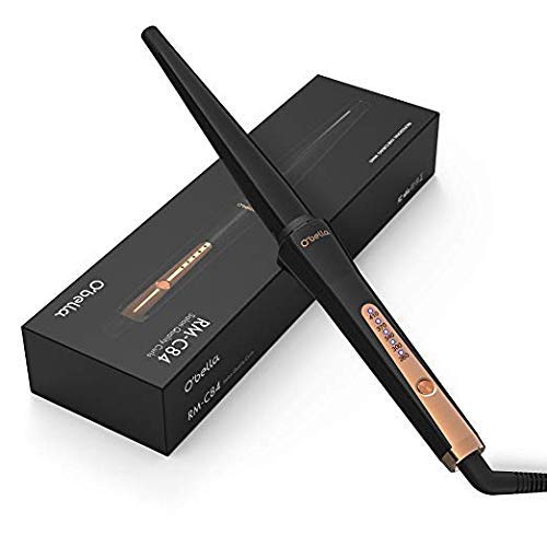 Curling Wand, Dual Voltage Curling Iron with Ceramic Tourmaline Coating, 5 Temp Setting (260-410℉) for any Hairstyle