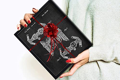 Star Vessels Wars Decor Gifts Men - Set Of 8 Framed Wall Art Prints (8X10) Bedroom Bathroom Home Decor Decorations Themed Movie Action Sci Fi Comic-Con Reinterpreted Vintage Figures #TOP4