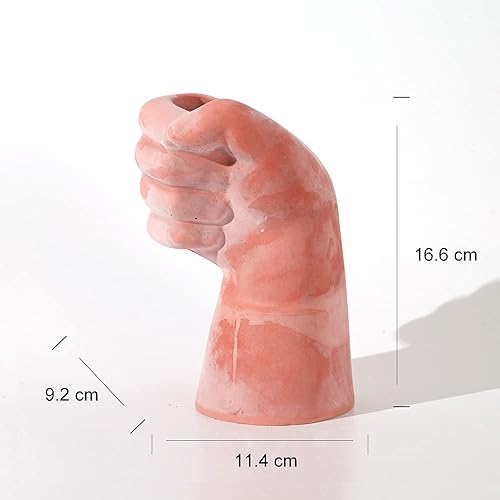 Miniatura 2 de NICOLE Portavelas Moldes de hormigón hechos a mano Puño Macetero Moldes de cemento para plantas suculentas