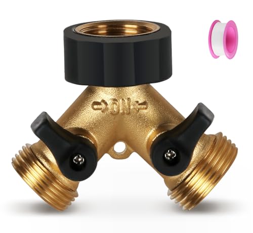 almaio Gardena Verteiler 2 Wege, Verteiler Wasser 3/4' Zoll, Wasserverteiler für Geschirrspüler, Haus, Hof, Waschmaschine, Gartenschläuche