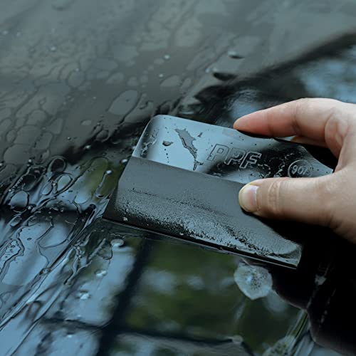 Image of FOSHIO PPF Squeegee for Vinyl, Black 90A Hardness Medium Size Anti-Scratch TPU Rubber Window Tint Squeegee for Paint Protection Film, Car Window Tinting (Pack of 3)