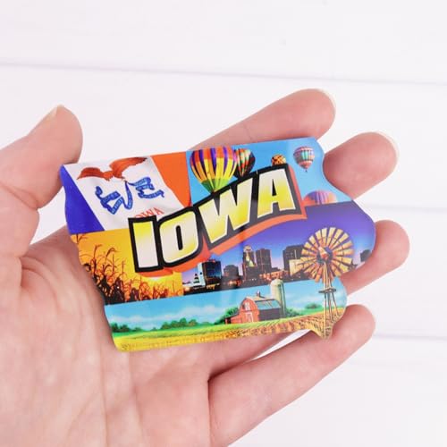 Imán Decorativo Acrílico Forma Estado Iowa 3.25 x 2.25 in miniatura 3