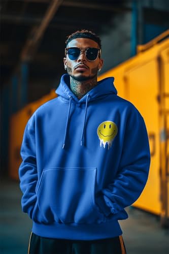 Image of Veirdo Cotton Poly Fleece Oversized Hooded Sweatshirt Baggy Fit Stylish Pocket Graphic Printed Hoodie for Men (Available in Sizes: S to 3XL)