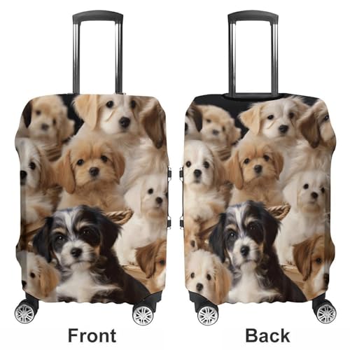 Cute Pet Dogs Luggage Cover Tsa Approved Suitcase Covers for Luggage Elastic Washable Suit Case Covers Anti-Scratch Travel Luggages Sleeve Suitcase Protector Fits 19-30 Inch Case(S)3