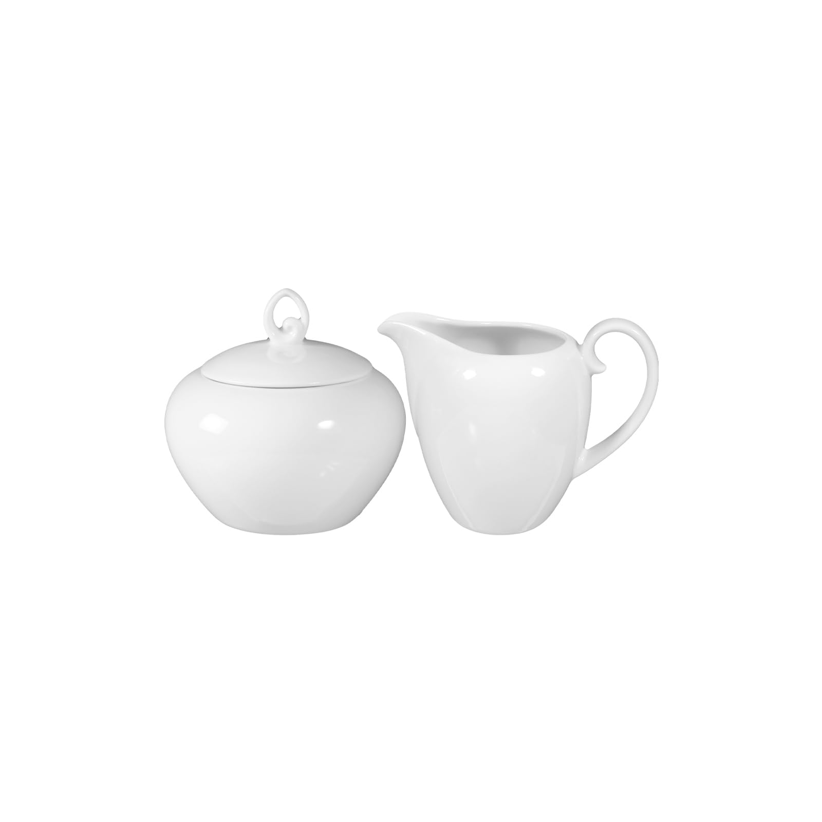 Seltmann Weiden Rondo/Liane Ensemble pot à lait et sucre pour 6 personnes en porcelaine blanche classique de 230 ml et sucrier de 190 ml Passe au lave-vaisselle