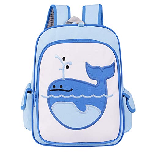 Preisvergleich Produktbild Blauwal-Kinderrucksack, Kleinkind Mädchen Cartoon Schultasche mit Sicherheits Zügel Vorschulrucksack für Reise täglichen Gebrauch - Blauwal