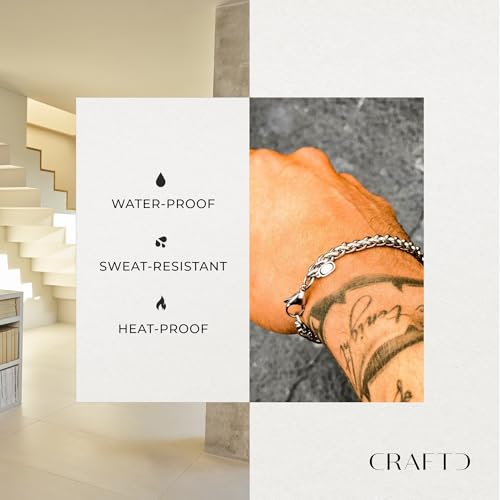 CRAFTD | Wheat Link Bracelet | Waterproof, Heat & Sweat Resistant | Gifts for Men | Men's Jewelry | Size 5MM |3