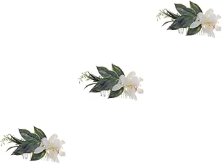 فوميز. مشط شعر لحفلات الزفاف، مشط شعر للنساء، مشط شعر للفتيات، مشط شعر للفتيات، مشط شعر للفتيات، غطاء راس للعروس، غطاء راس للزفاف، غطاء راس بتصميم زهور، ابيض، 3 قطع