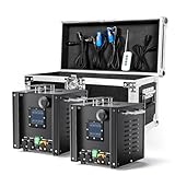 FODEXAZY 700W Wasserdicht Pyrotechnikmaschinen mit Flightcase, Cold Spark Feuerwerksmaschine LCD Display DMX512 mit Fernbedienung für Bar Party Halloween Hochzeit (2 Stück Maschine mit Flightcase)