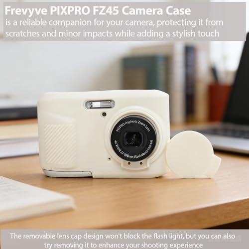 Funda de silicona para cámara Kodak PIXPRO FZ45 beige miniatura 3