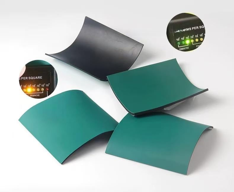 1Pack Green Anti-static Table Mat, Heat-Resistant Rubber Desk Mat, Laboratory Workbench, Mobile Phone Repair Rubber Mat. (Green,0.2mx0.2mx2mm)