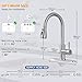 SOEBIZ Kitchen Faucets with Pull Down Sprayer, Brushed Nickel High Arc Single Handle Stainless Steel Sink Faucet for 1 or 3 Hole, Ideal for Farmhouse RV Laundry Bar Camper & Commercial