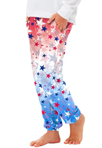Image of Deerose 4th of July Pants American Flag Drawstring Sweatpants with Pockets 5-14 Years