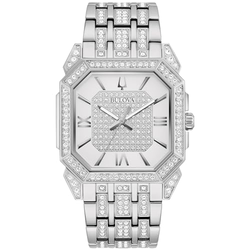 Bulova Reloj Octava de Acero Inoxidable Plateado para Hombre; Esfera en Forma de octágono, Estilo de 3 manecillas: 96A285