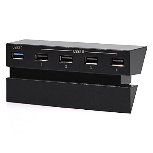 ASHATA 5 Puertos USB HUB para PS4, 1 Puerto USB 3.0 y 4 Puertos USB 2.0, Cargador de Alta Velocidad Splitter Expander para 4, Cargador de Adaptador de Extensión USB con LED para PS4 | Ya disponible en tu tienda friki favorita! En mundofriki.es! ASHATA 5 Puertos USB HUB para PS4, 1 Puerto USB 3.0 y 4 Puertos USB 2.0, Cargador de Alta Velocidad Splitter Expander para 4, Cargador de Adaptador de Extensión USB con LED para PS4 | Ya disponible en tu tienda friki favorita! En mundofriki.es!