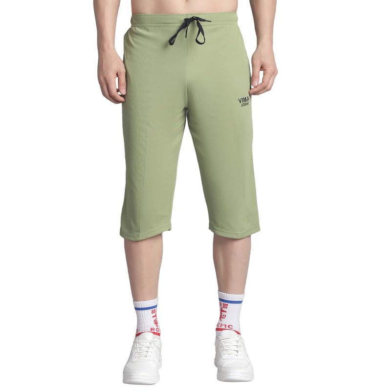 Image of Mack Jonney Solid Regular Fit Polyster Lycra Capri for Men-P