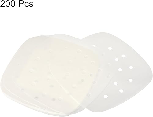 Miniatura 8 de uxcell 200pcs Air Fryer Parchment Paper, 6.5 Inch Square Air Fryer Liner, Non-Stick Steamer Liners for Oven, Microwave, Steaming Basket, Brown