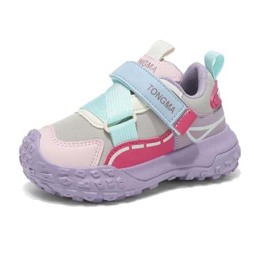 Lightweight Hiking Shoes for Kids Girls Boys, Non-Slip Outdoor Trail Sneakers with Reinforced Toe Cap & Rubber Sole