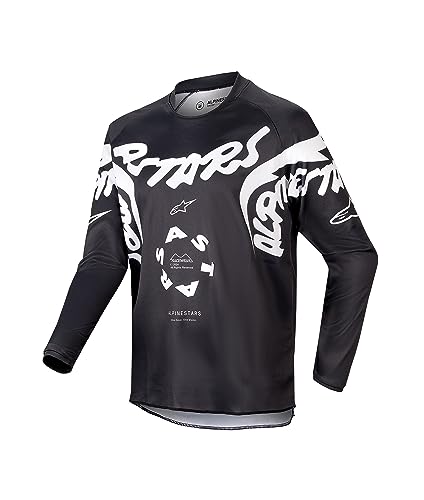 Alpinestars 3778324-12-L: Youth Racer Hana Jersey Black/White Lg
