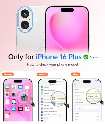 Image of FNTCASE for iPhone 16 Plus Case: [Compatible with Magsafe] Translucent Matte Cases with [Full Camera Protection] [Screen Protector] Military Grade Shockproof Protective Phone Cover - Hot Pink